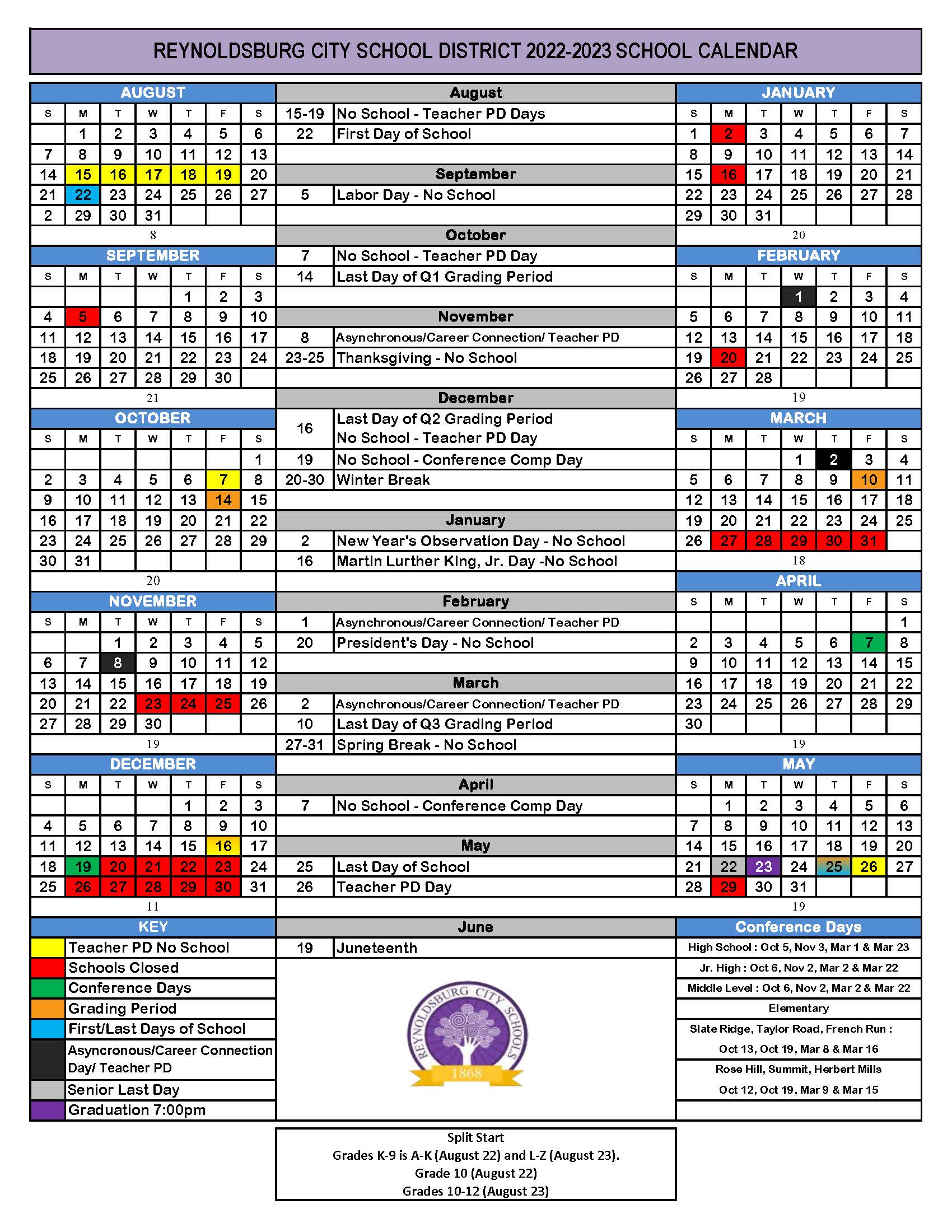2022-23 Academic Calendar